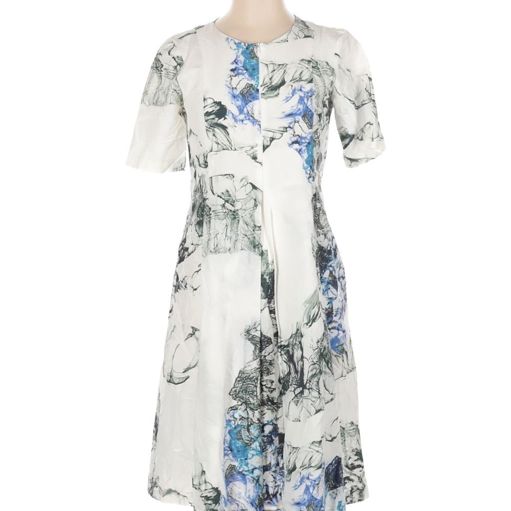 Kal Rieman Floral Silk Blend Print Romantic Lagenlook Contemporary Dress sz: XS